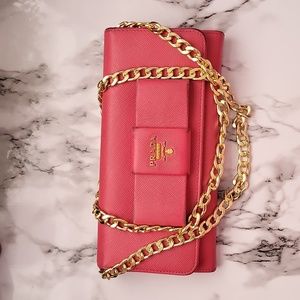 COA PRADA Saffiano Ribbon Leather Long Bifold Wallet /CN1214